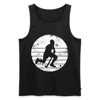 Hockey Player Sketch - Men's Premium Organic Tank Top - black - Front - Michal (187cm)
