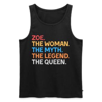 Zoe Die Frau Der Mythos Die Legende Die Königin - Männer Premium Bio Tank Top - Schwarz - Vorne - AI Model Male 178 light (178cm)