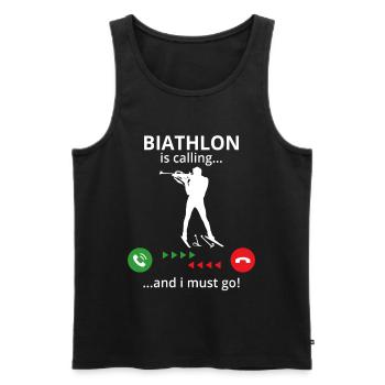 biathlon is calling and i must go - Men's Premium Organic Tank Top - black - Front - AI Model Male 178 light (178cm)