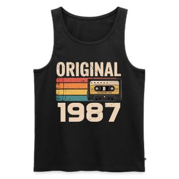 Original 1987 Vintage 1987 Rétro Anniversaire - Débardeur bio Premium Homme - noir - Devant - Michal (187cm)