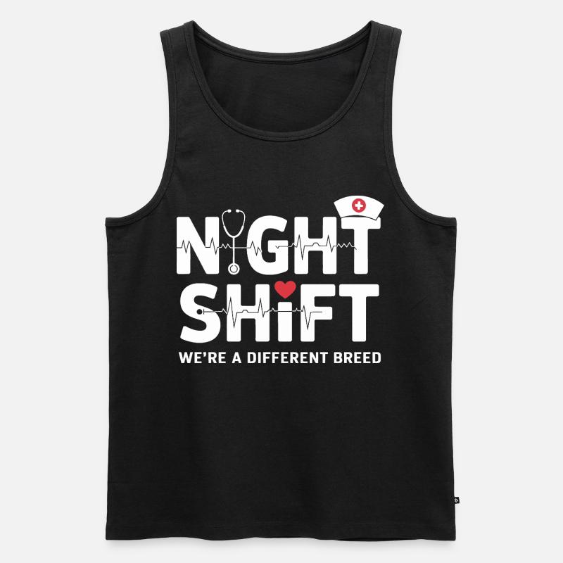 NachtSchicht Herzpfleger – Different Breed - Männer Premium Bio Tank Top - Schwarz