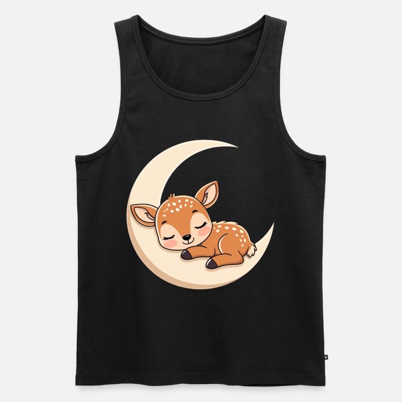 Mondruh Rehkitz Schlafen - Männer Premium Bio Tank Top - Schwarz