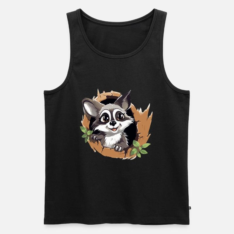 Pfotenglück im Baumring - Männer Premium Bio Tank Top - Schwarz