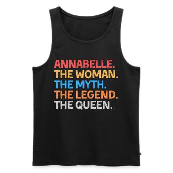 Annabelle, die Frau, der Mythos, die Legende, die Königin, - Männer Premium Bio Tank Top - Schwarz - Vorne - AI Model Male 178 light (178cm)