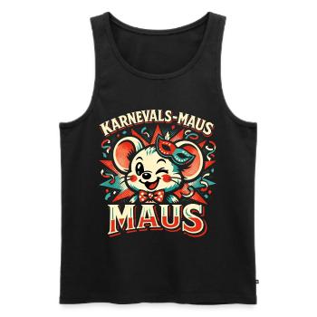 Karnevalsmaus Kostüm Damen Lustig Fasching  - Männer Premium Bio Tank Top - Schwarz - Vorne - AI Model Male 178 light (178cm)