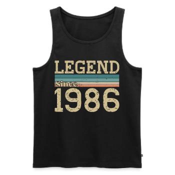 Legend since 1986 Anniversary 1986 Vintage - Men's Premium Organic Tank Top - black - Front - AI Model Male 178 light (178cm)