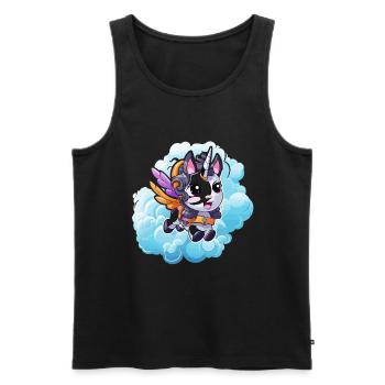 Little Unicorn Pony Cloud Flight - Men's Premium Organic Tank Top - black - Front - AI Model Male 178 light (178cm)