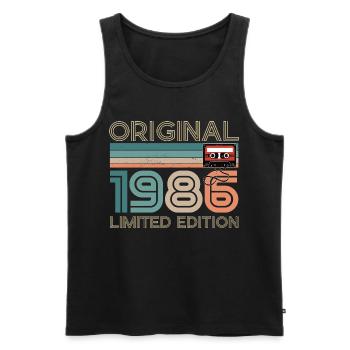 40 ans 40e Anniversaire 1986 Original Vintage - Débardeur bio Premium Homme - noir - Devant - Michal (187cm)