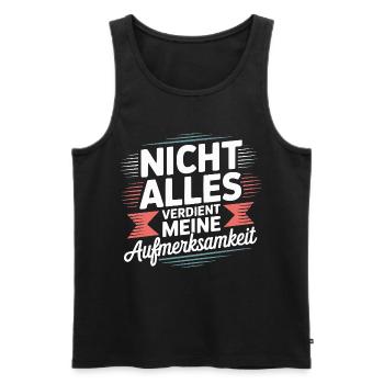Not everything deserves attention - Men's Premium Organic Tank Top - black - Front - Michal (187cm)