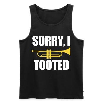 Trumpet Sorry I Tooted - Men's Premium Organic Tank Top - black - Front - Michal (187cm)