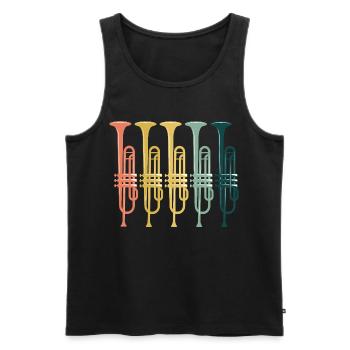 Trompeten Retro Vintage - Männer Premium Bio Tank Top - Schwarz - Vorne - Michal (187cm)