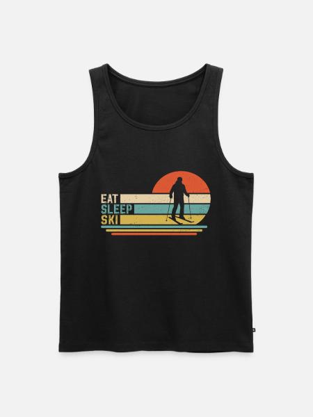 eat sleep ski - Männer Premium Bio Tank Top - Schwarz