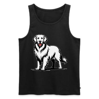 Golden Retriever in a Proud Pose - Men's Premium Organic Tank Top - black - Front - AI Model Male 178 light (178cm)
