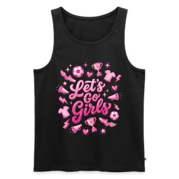 Soccer Football Girl Supporter Woman - Men's Premium Organic Tank Top - black - Front - Michal (187cm)