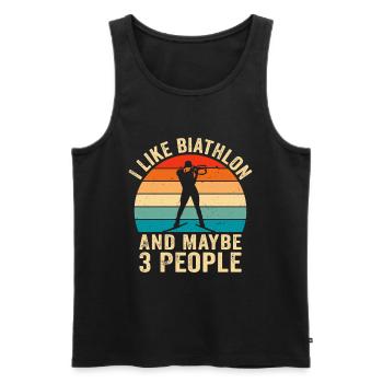 i like biathlon and maybe 3 people - Men's Premium Organic Tank Top - black - Front - Michal (187cm)