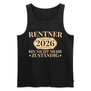 Rente Abschied 2026 Kollege Rentner Geschenkidee - Männer Premium Bio Tank Top - Schwarz - Vorne - Michal (187cm)