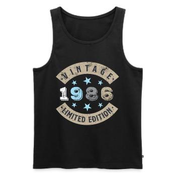 1986 Limited Edition - Männer Premium Bio Tank Top - Schwarz - Vorne - AI Model Male 178 light (178cm)