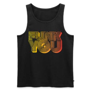 Funk You - Männer Premium Bio Tank Top - Schwarz - Vorne - AI Model Male 178 light (178cm)