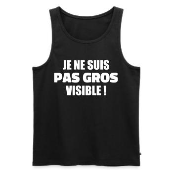 Humour : Je ne suis pas gros, je suis visible ! - Débardeur bio Premium Homme - noir - Devant - Michal (187cm)