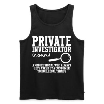 Détective Observation des costumes Détective privé - Débardeur bio Premium Homme - noir - Devant - Michal (187cm)