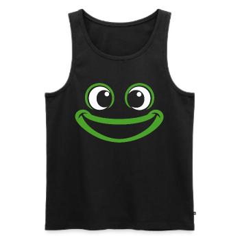 Frog | Big Face Costume Carnival Disguise - Men's Premium Organic Tank Top - black - Front - AI Model Male 178 light (178cm)