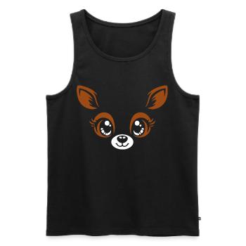Reh | Big Face Kostüm Karneval Verkleidung - Männer Premium Bio Tank Top - Schwarz - Vorne - AI Model Male 178 light (178cm)