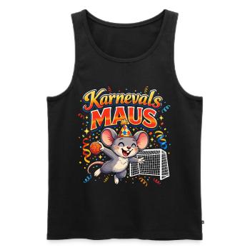 Karnevalsmaus Handball Geschenk Lustig Fasching - Männer Premium Bio Tank Top - Schwarz - Vorne - AI Model Male 178 light (178cm)