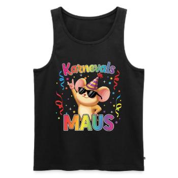 Karnevalsmaus Köln Karneval Rock Geschenk - Männer Premium Bio Tank Top - Schwarz - Vorne - AI Model Male 178 light (178cm)