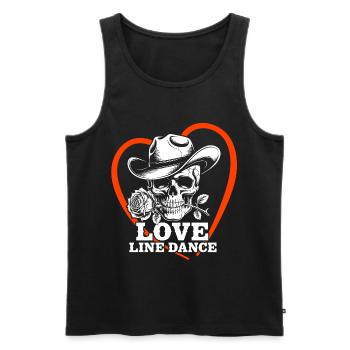 Love Line Dance Skull - Men's Premium Organic Tank Top - black - Front - AI Model Male 178 light (178cm)
