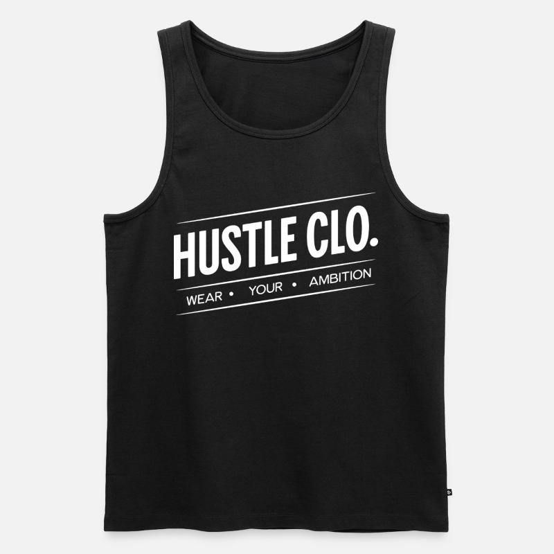 Hustle Clo Ambition Logo - Männer Premium Bio Tank Top - Schwarz