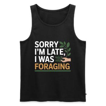 Certified Clinical Forager Botanical Expert Gear  - Men's Premium Organic Tank Top - black - Front - Michal (187cm)