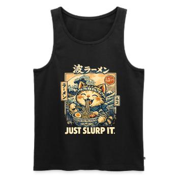 Cat Frames Ukiyoe Anime Manga Kawaii - Men's Premium Organic Tank Top - black - Front - Michal (187cm)