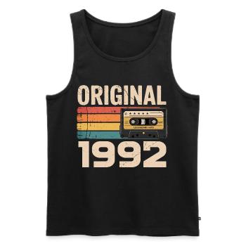 Original 1992 Vintage 1992 Retro Birthday - Men's Premium Organic Tank Top - black - Front - AI Model Male 178 light (178cm)