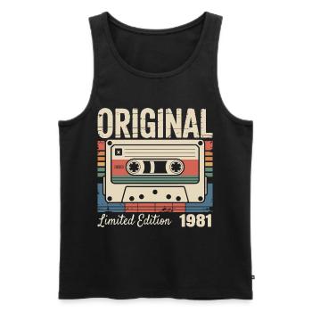 45th Anniversary - Vintage Gift 1981 - Men's Premium Organic Tank Top - black - Front - Michal (187cm)