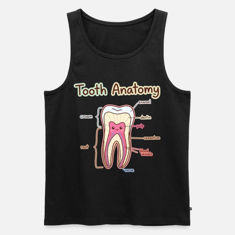Zahnanatomie Zahnarztassistent Zahnarzt - Männer Premium Bio Tank Top - Schwarz