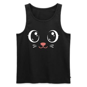 Karnevals Mieze | Big Face Kostüm Verkleidung - Männer Premium Bio Tank Top - Schwarz - Vorne - AI Model Male 178 light (178cm)