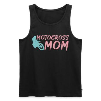 Maman de motocross - Débardeur bio Premium Homme - noir - Devant - AI Model Male 178 light (178cm)