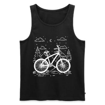 Cartoon Fahrradfahrer - Männer Premium Bio Tank Top - Schwarz - Vorne - Michal (187cm)
