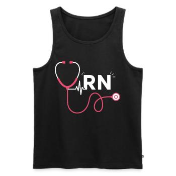 RN Heart Stethoscope Trend Motif - Men's Premium Organic Tank Top - black - Front - AI Model Male 178 light (178cm)