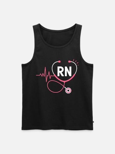 RN Heartbeat Stethoscope - Men's Premium Organic Tank Top - black