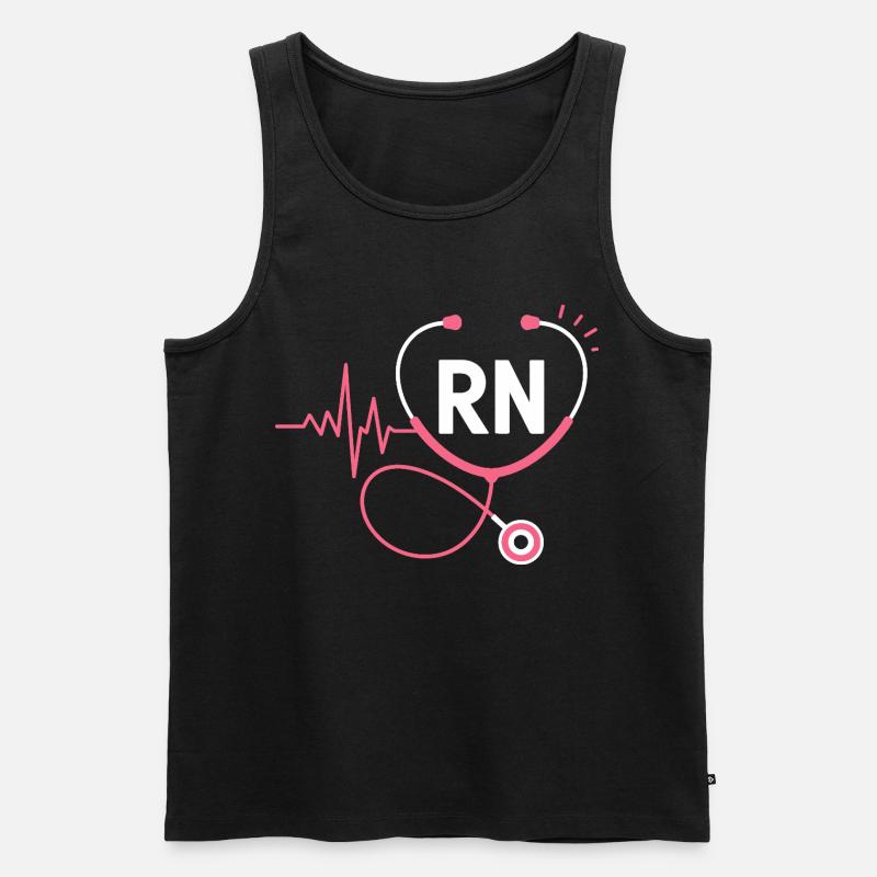 RN Herzschlag Stethoskop - Männer Premium Bio Tank Top - Schwarz