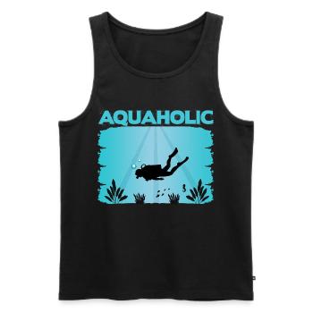 Diver Saying Design - Men's Premium Organic Tank Top - black - Front - AI Model Male 178 light (178cm)
