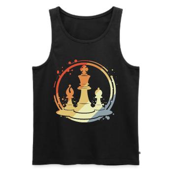 Schachfiguren im Retro Stil - Männer Premium Bio Tank Top - Schwarz - Vorne - AI Model Male 178 light (178cm)