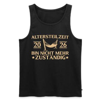 Partial retirement 2026 farewell gift early retirement - Men's Premium Organic Tank Top - black - Front - AI Model Male 178 light (178cm)