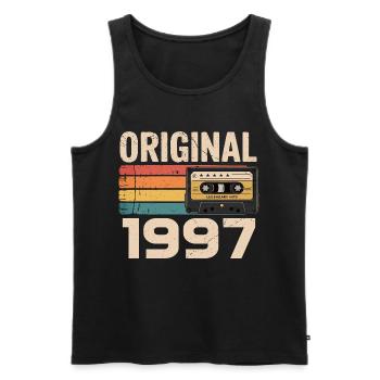 Originales 1997er Retro-Jubiläum 1997 - Männer Premium Bio Tank Top - Schwarz - Vorne - Michal (187cm)