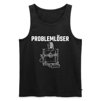 Problem Solver imprimante 3D – Conception de déclaration de créateur - Débardeur bio Premium Homme - noir - Devant - Michal (187cm)