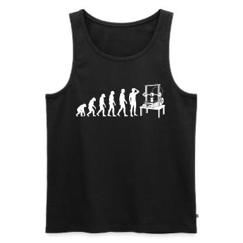 3D Druck Evolution – Vom Affen zum Maker - Männer Premium Bio Tank Top - Schwarz - Vorne - Michal (187cm)