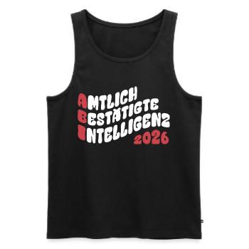 Abi 2026 - Abitur - Retro Flow Style Geschenk - Männer Premium Bio Tank Top - Schwarz - Vorne - AI Model Male 178 light (178cm)