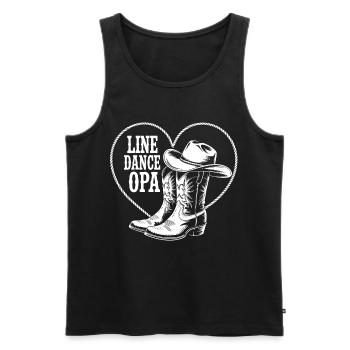 Line Dance Cowboy Boots Herz - Männer Premium Bio Tank Top - Schwarz - Vorne - AI Model Male 178 light (178cm)