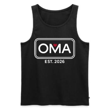 OMA EST. 2026 Proud Grandmother Announcement - Men's Premium Organic Tank Top - black - Front - Michal (187cm)
